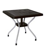 میز مربع حصیربافت پایه فلزی کد 623 - سیاه