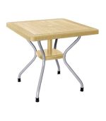 میز مربع حصیربافت پایه فلزی کد 623 - کرم