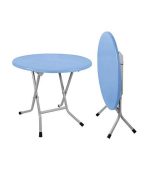 میز گرد تاشو پایه فلزی کد 722 - آبی