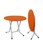 میز گرد تاشو پایه فلزی کد 722 - نارنجی