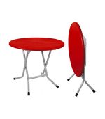 میز گرد تاشو پایه فلزی کد 722 - قرمز