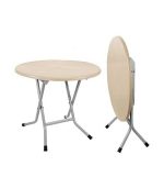 میز گرد تاشو پایه فلزی کد 722 - کرم