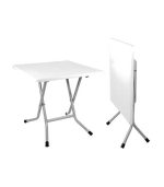 میز مربع تاشو پایه فلزی کد 723 - سفید