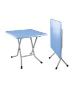 میز مربع تاشو پایه فلزی کد 723 - آبی