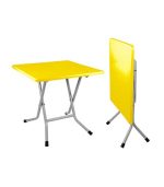 میز مربع تاشو پایه فلزی کد 723 - زرد