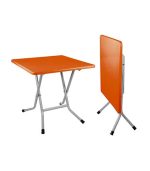 میز مربع تاشو پایه فلزی کد 723 - نارنجی