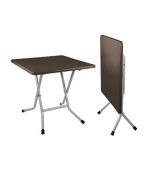 میز مربع تاشو پایه فلزی کد 723 - قهوه ای