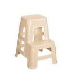 چهارپایه دو پله پلاستیکی بلند کرم