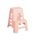 چهارپایه دو پله پلاستیکی بلند صورتی