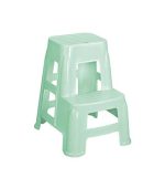 چهارپایه دو پله پلاستیکی بلند سبز روشن
