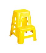 چهارپایه دو پله پلاستیکی بلند زرد