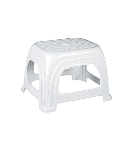 چهارپایه پلاستیکی حصیری کوتاه مدل 819 سفید