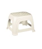 چهارپایه پلاستیکی حصیری کوتاه مدل 819 شیری