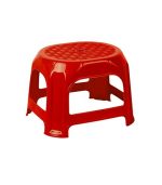 چهارپایه پلاستیکی حصیری کوتاه مدل 836 قرمز
