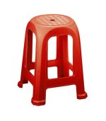 چهارپایه پلاستیکی حصیری بلند 838 قرمز