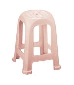 چهارپایه پلاستیکی حصیری بلند 838 صورتی