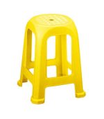 چهارپایه پلاستیکی حصیری بلند 838 زرد