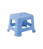 چهارپایه پلاستیکی حصیری کوتاه 865 آبی