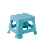 چهارپایه پلاستیکی حصیری کوتاه 865 آبی روشن