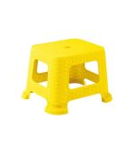 چهارپایه پلاستیکی حصیری کوتاه 865 زرد