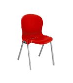 صندلی پلاستیکی پایه فلزی 980 قرمز