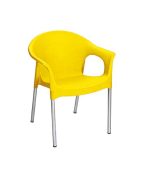 صندلی پلاستیکی پایه فلزی 990 زرد