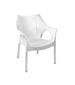 صندلی پلاستیکی پایه فلزی 991 سفید