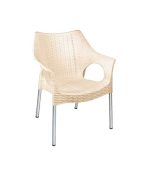 صندلی پلاستیکی پایه فلزی 991 نخودی روشن